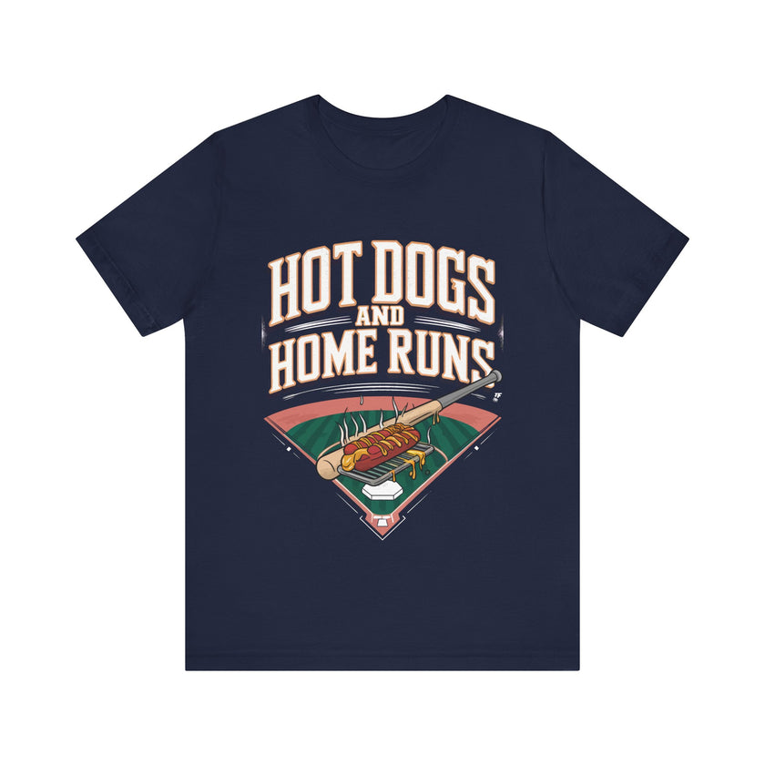 Hot Dogs and Home Runs - Funny Baseball and Food T-Shirt