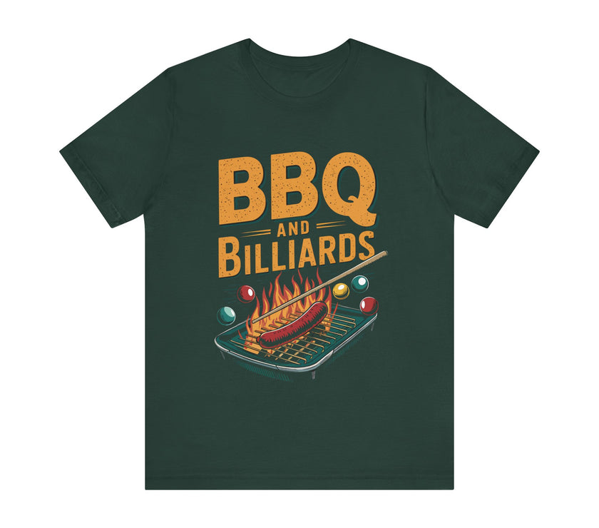 BBQ and Billiards - Funny Grill and Pool T-Shirt