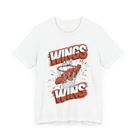 Wings and Wins - Funny Basketball and Food T-Shirt