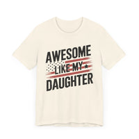 Awesome Like My Daughter: Distressed USA Flag Design T-shirt