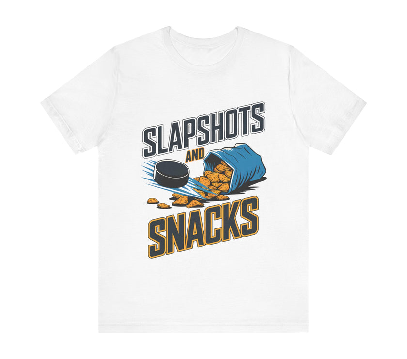 Slapshots and Snacks - Funny Hockey T-Shirt