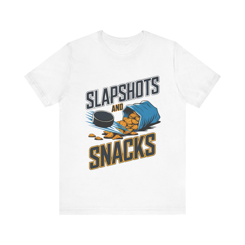 Slapshots and Snacks - Funny Hockey T-Shirt