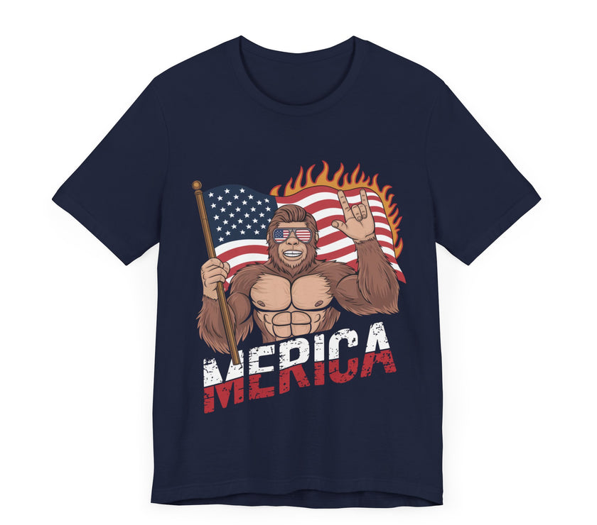 Merica - Funny Bigfoot US Flag