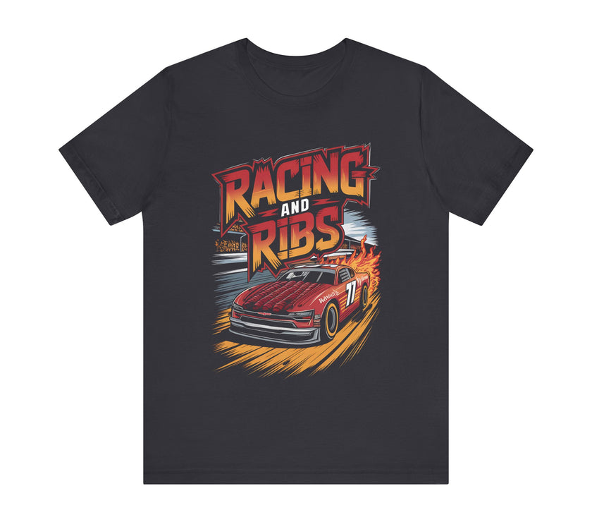 Racing and Ribs - Funny Racing Car and Food T-Shirt