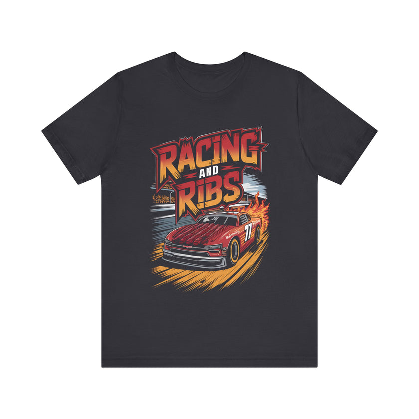 Racing and Ribs - Funny Racing Car and Food T-Shirt