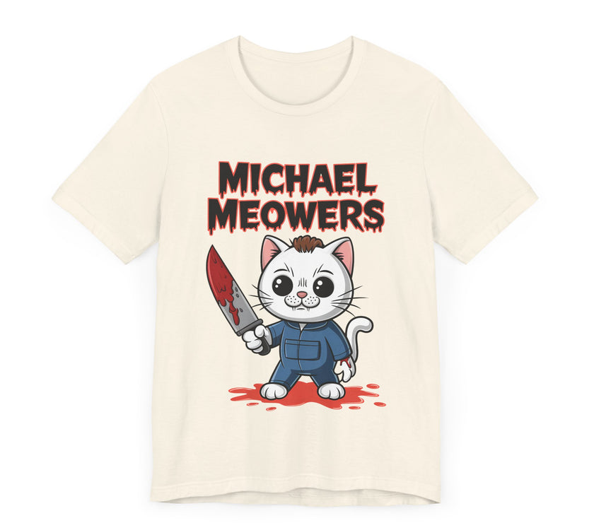 Michael Meowers - Funny Cute Cat with Knife Parody T-Shirt