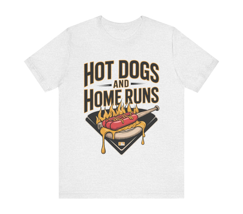 Hot Dogs and Home Runs - Funny Baseball and Foodie T-Shirt