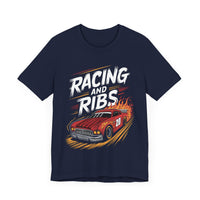 Racing and Ribs - Funny Racing Car and Food Design T-Shirt