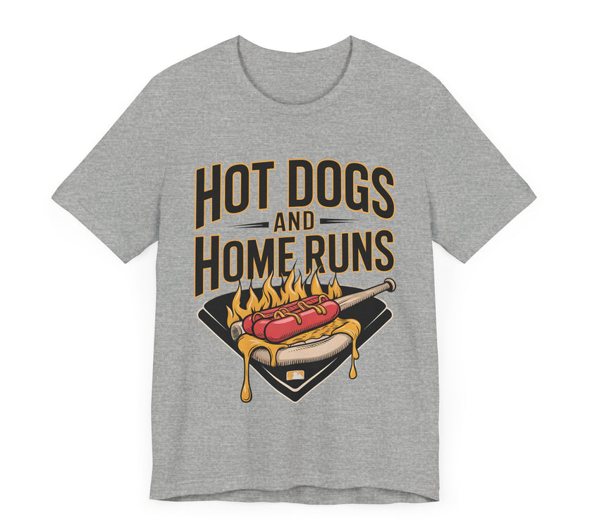 Hot Dogs and Home Runs - Funny Baseball and Foodie T-Shirt