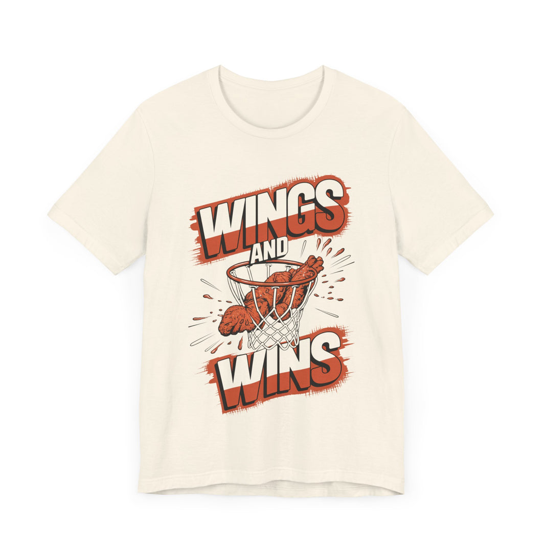 Wings and Wins - Funny Basketball and Food T-Shirt