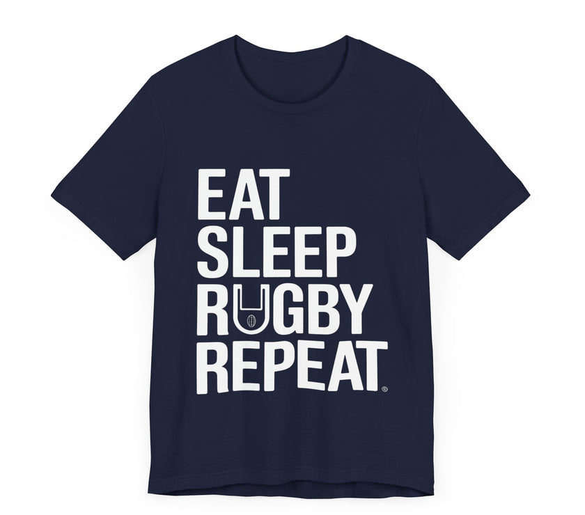 "Eat Sleep Rugby Repeat"  - Perfect for Rugby Enthusiasts T-Shirt