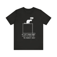 "My Cat's Main Hobby" Graphic Tee - Witty Cat Lover's Shirt