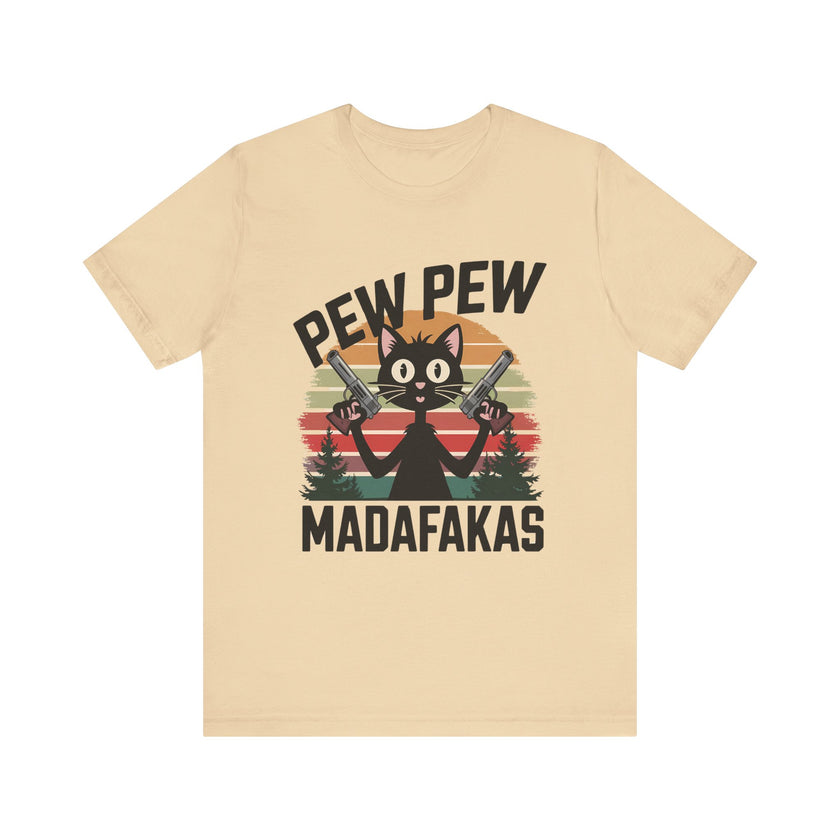 Pew Pew Madafakas - Funny Black Cat T-shirt