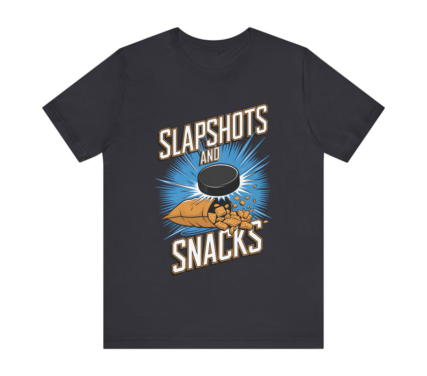 Slapshots and Snacks - Funny Hockey T-Shirt