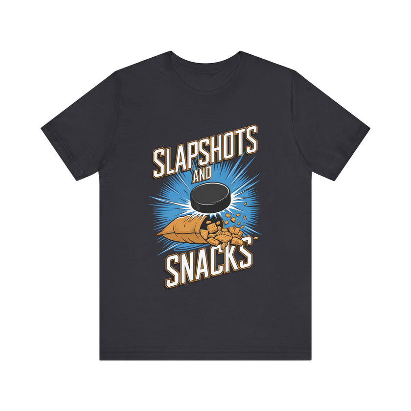 Slapshots and Snacks - Funny Hockey T-Shirt