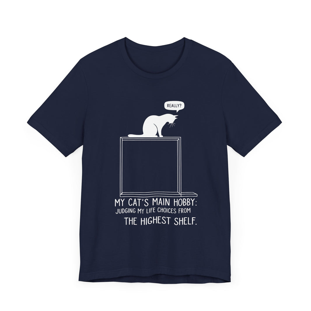 "My Cat's Main Hobby" Graphic Tee - Witty Cat Lover's Shirt