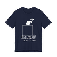 "My Cat's Main Hobby" Graphic Tee - Witty Cat Lover's Shirt