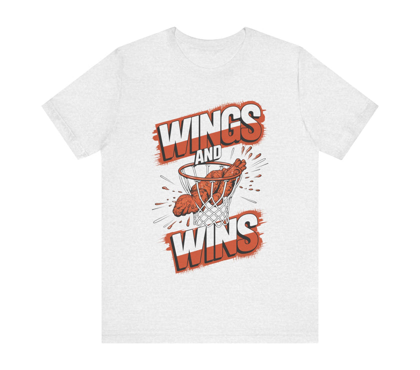 Wings and Wins - Funny Basketball and Food T-Shirt