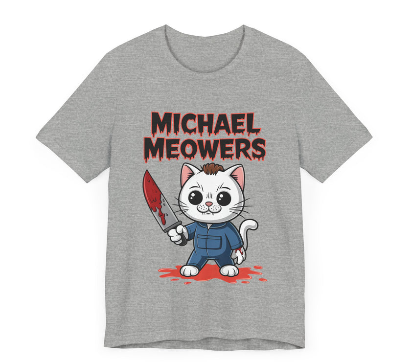 Michael Meowers - Funny Cute Cat with Knife Parody T-Shirt