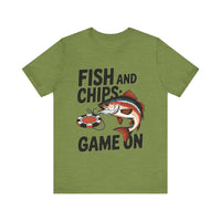 Fish and Chips: Game On - Funny Fishing and Gaming T-Shirt