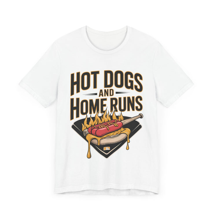 Hot Dogs and Home Runs - Funny Baseball and Foodie T-Shirt