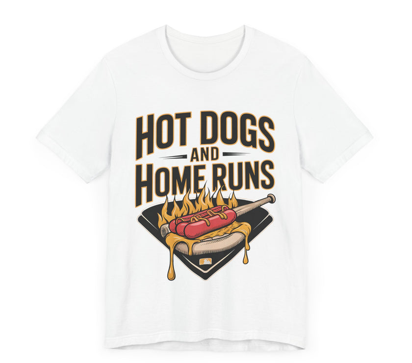 Hot Dogs and Home Runs - Funny Baseball and Foodie T-Shirt