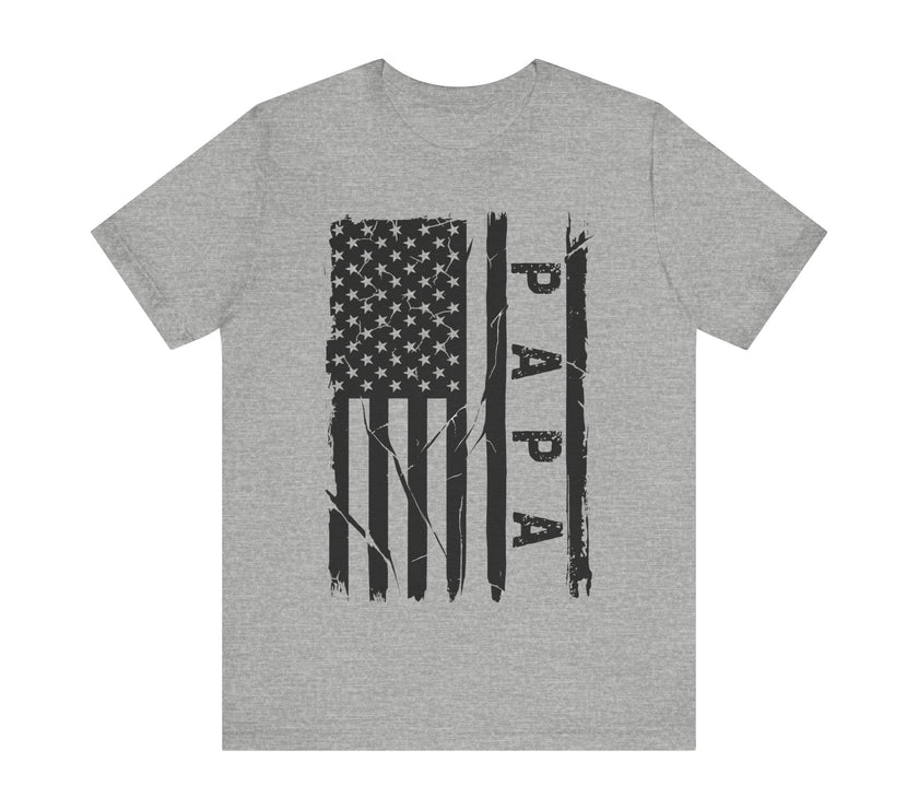 Patriotic PAPA T-Shirt - Bold American Flag Design