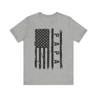 Patriotic PAPA T-Shirt - Bold American Flag Design