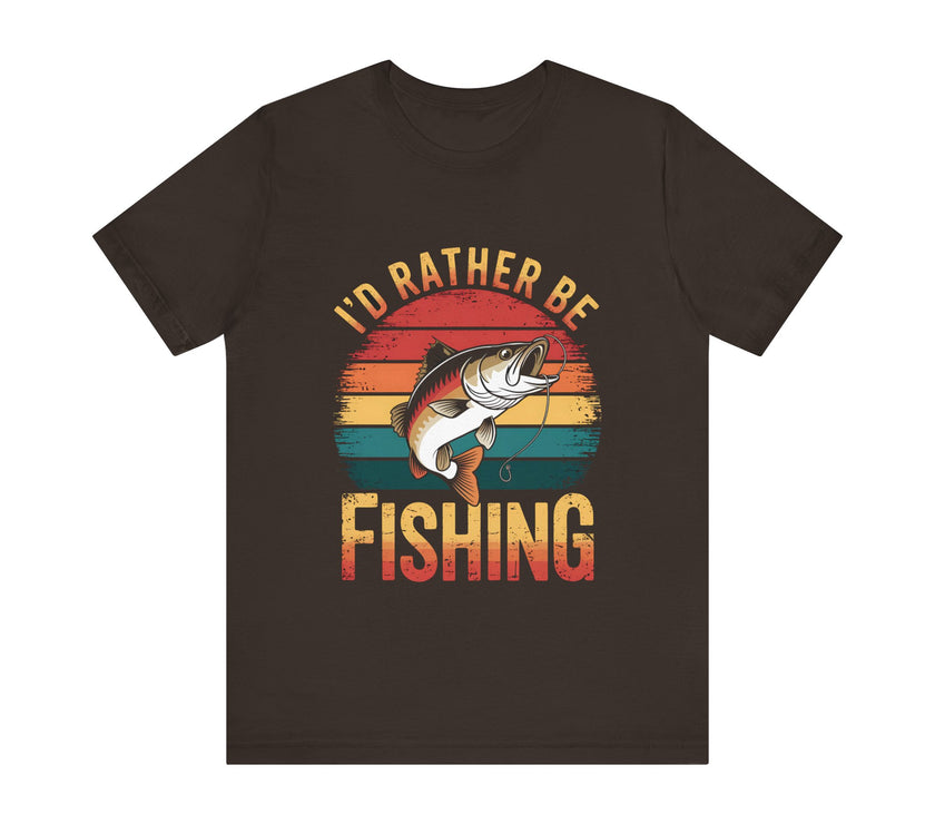 I'd Rather Be Fishing T-Shirt - Retro Fisherman Design