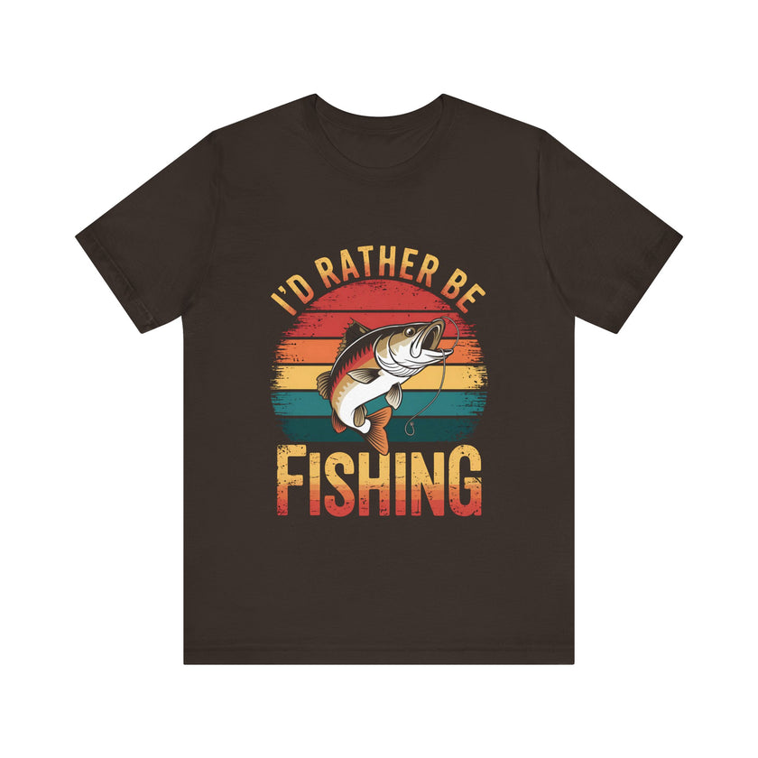 I'd Rather Be Fishing T-Shirt - Retro Fisherman Design