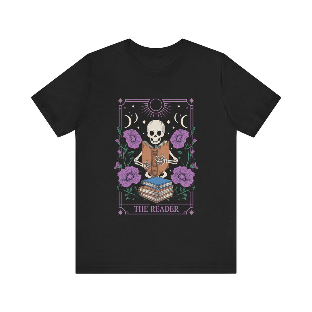 "The Reader" Gothic Skeleton Book Lover T-Shirt