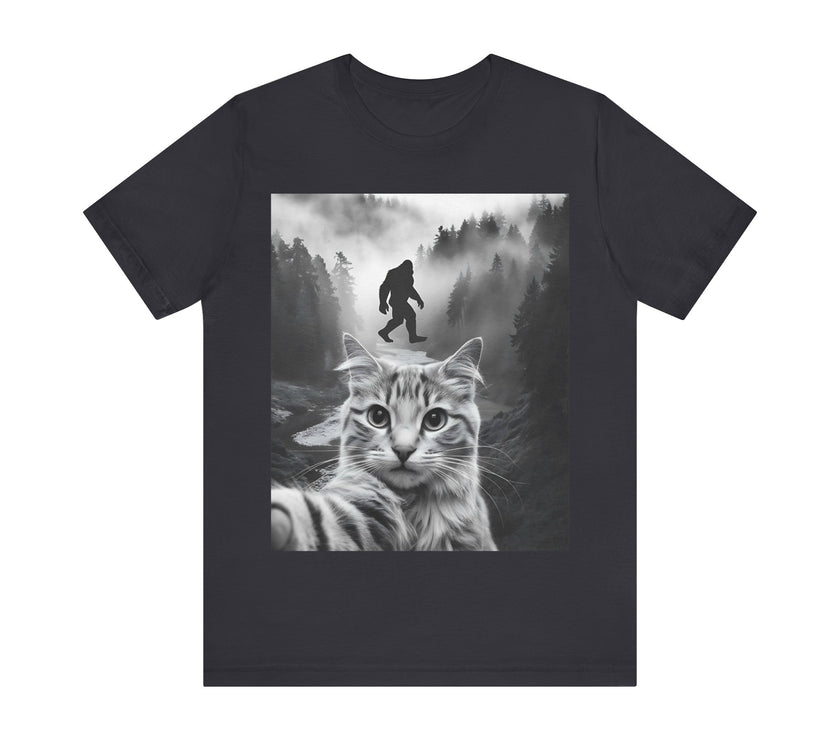 Cat Selfie with Bigfoot - Funny and Quirky T-Shirt